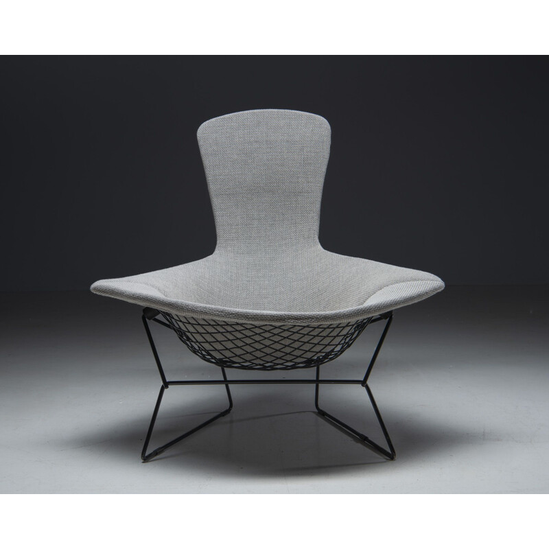 The Bird Chair" vintage fauteuil met voetenbankje van Harry Bertoia voor Knoll Int, 1950