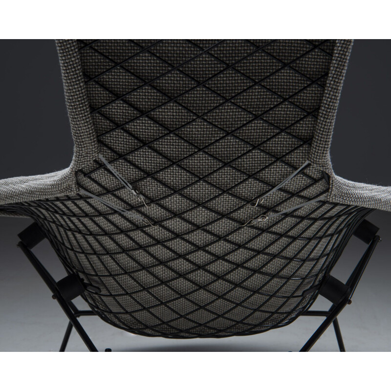 Vintage "The Bird Chair" armchair with ottoman by Harry Bertoia for Knoll Int, 1950