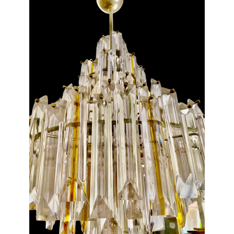 Lámpara vintage Venini de cristal de Murano bicolor, 1970