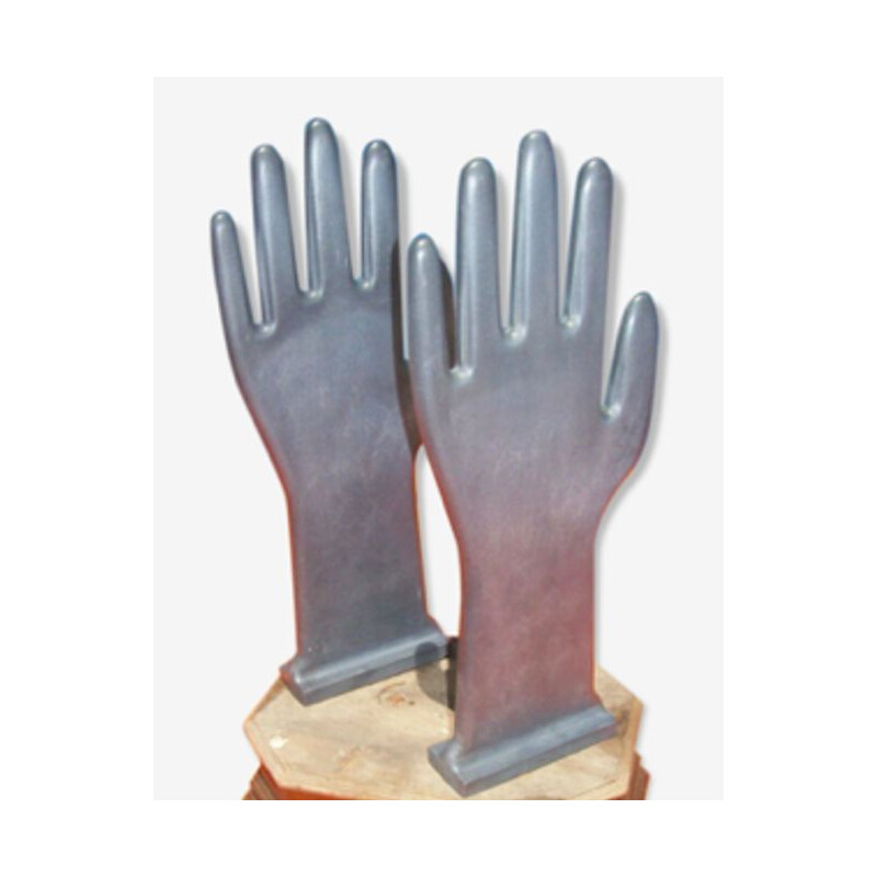 Vintage ebonized glove mold, 1940s