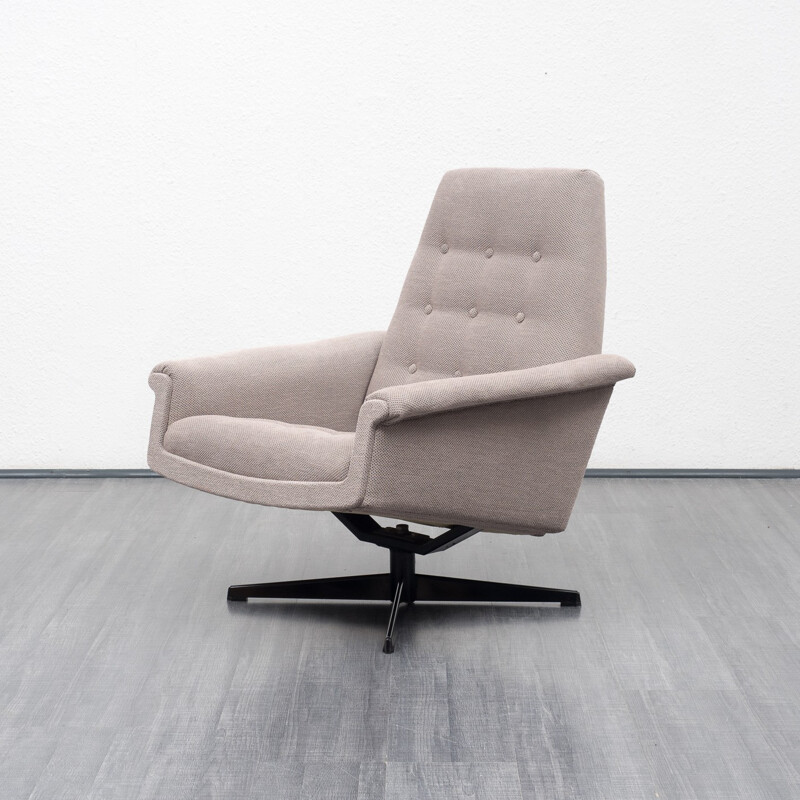 Mid century re-upholstered swivel armchair - 1960s