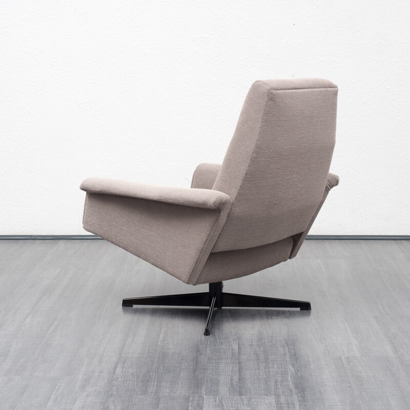 Mid century re-upholstered swivel armchair - 1960s