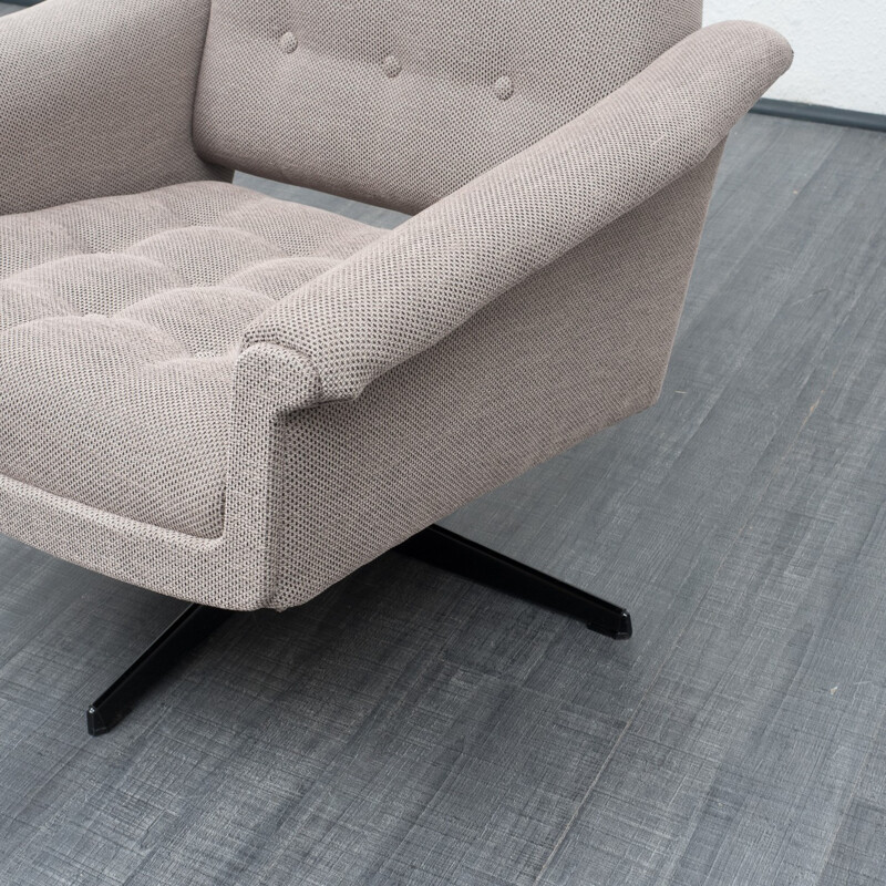 Mid century re-upholstered swivel armchair - 1960s