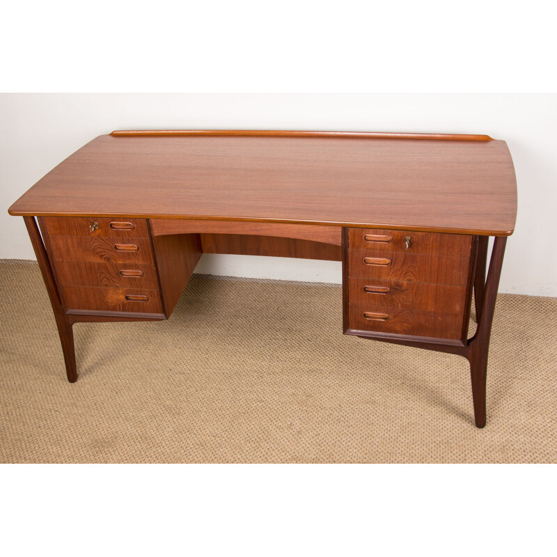 Scandinavian vintage teak executive desk by Svend Aage Madsen for H.P Hansen, Denmark 1960s