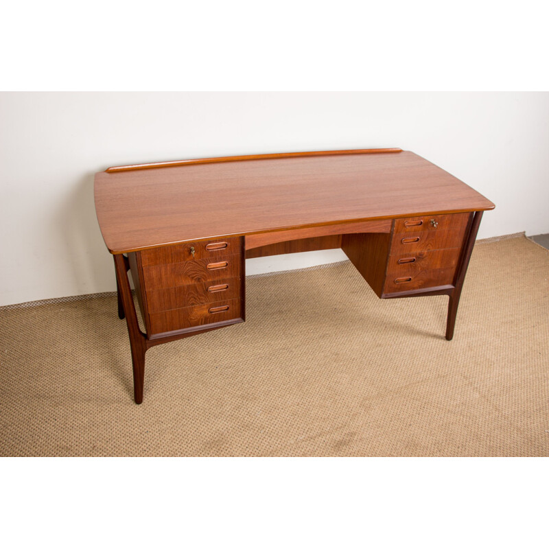 Scandinavian vintage teak executive desk by Svend Aage Madsen for H.P Hansen, Denmark 1960s