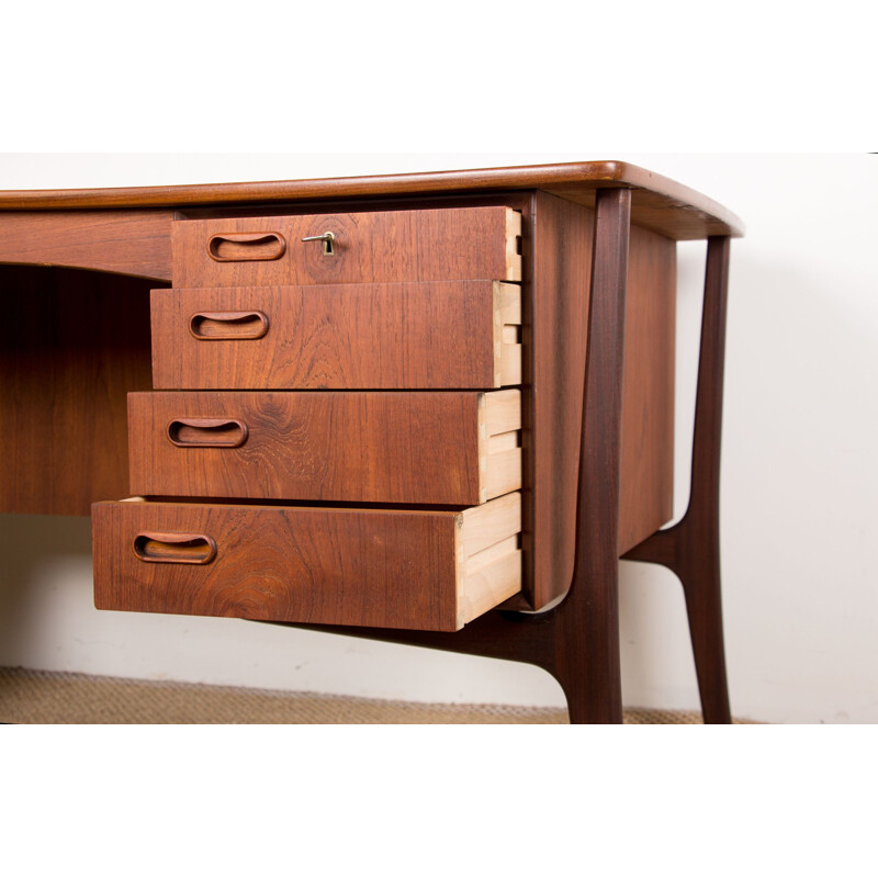 Scandinavian vintage teak executive desk by Svend Aage Madsen for H.P Hansen, Denmark 1960s