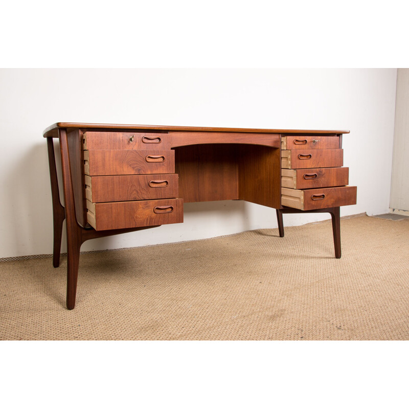 Scandinavian vintage teak executive desk by Svend Aage Madsen for H.P Hansen, Denmark 1960s