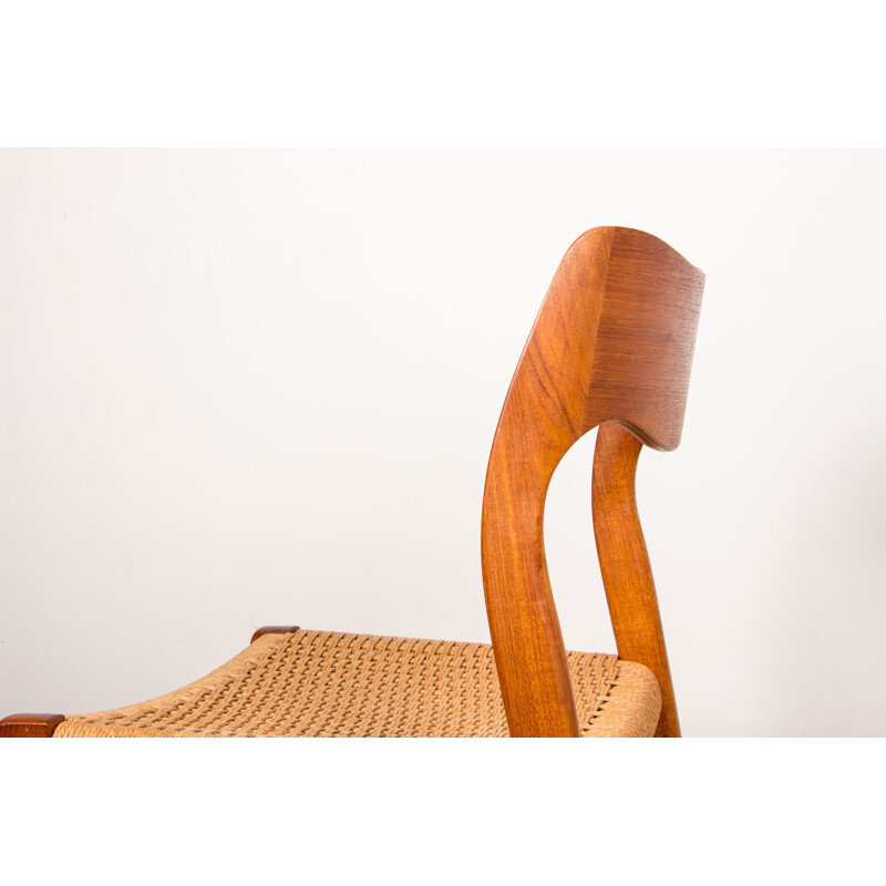 Paire de chaises danoises vintage "71" en teck et cordage par Niels O. Moller pour Jl Mollers, 1960