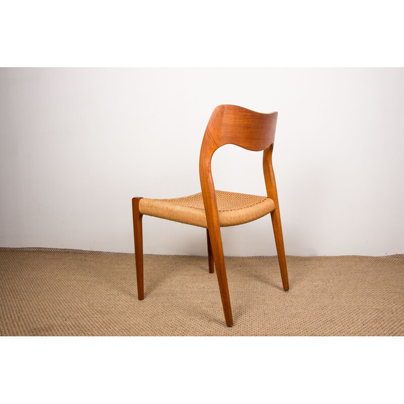 Paire de chaises danoises vintage "71" en teck et cordage par Niels O. Moller pour Jl Mollers, 1960