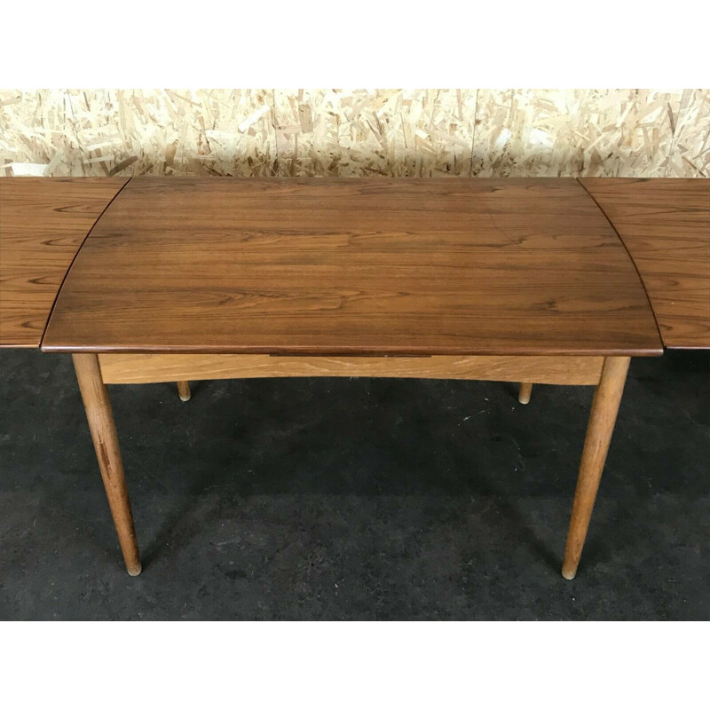 Vintage oakwood and teak dining table, Denmark 1960s-1970s