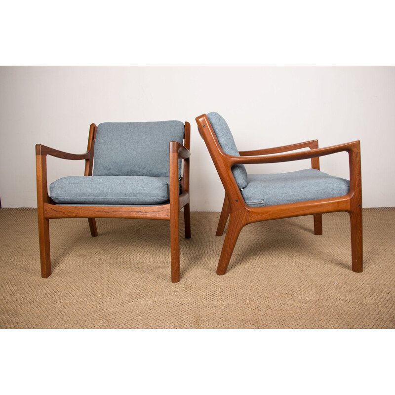 Paire de fauteuils danois vintage "Senator" en teck par Ole Wanscher pour France & Son, 1960