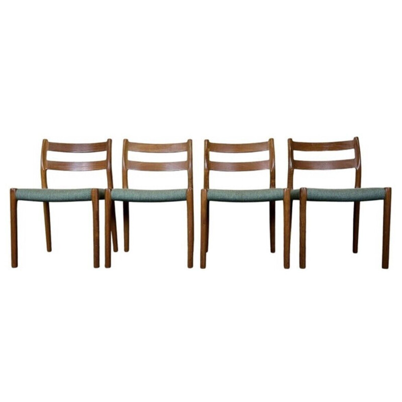 Ensemble de 4 chaises vintage en teck par Niels O. Möller pour J.L. Mollers, 1960-1970