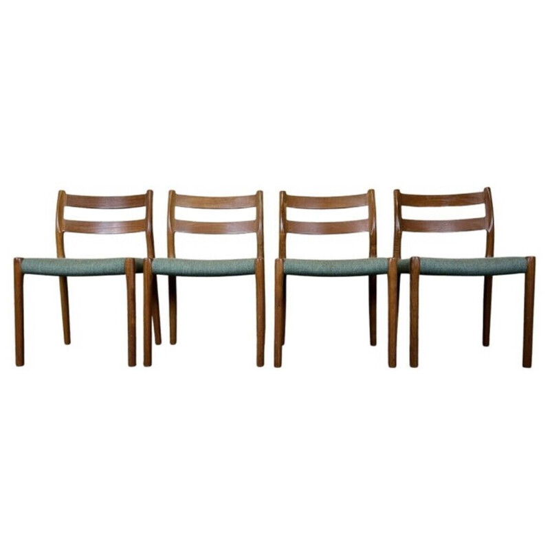 Set of 4 vintage teak dining chairs by Niels O. Möller for J.L. Mollers, 1960s-1970s