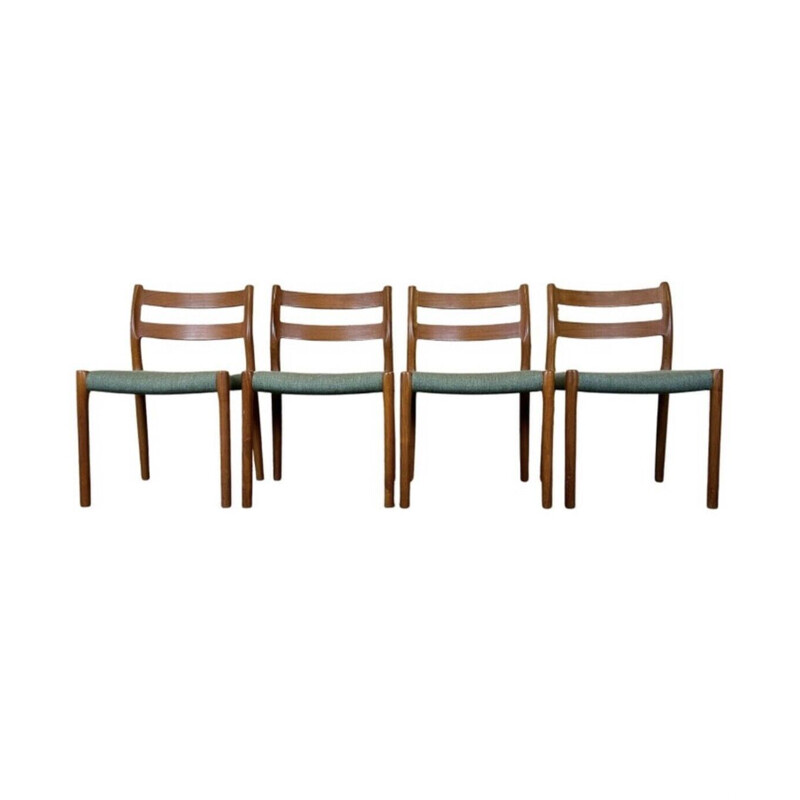 Ensemble de 4 chaises vintage en teck par Niels O. Möller pour J.L. Mollers, 1960-1970