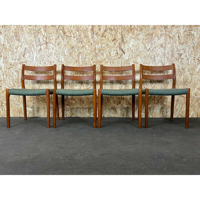 Set of 4 vintage teak dining chairs by Niels O. Möller for J.L. Mollers, 1960s-1970s