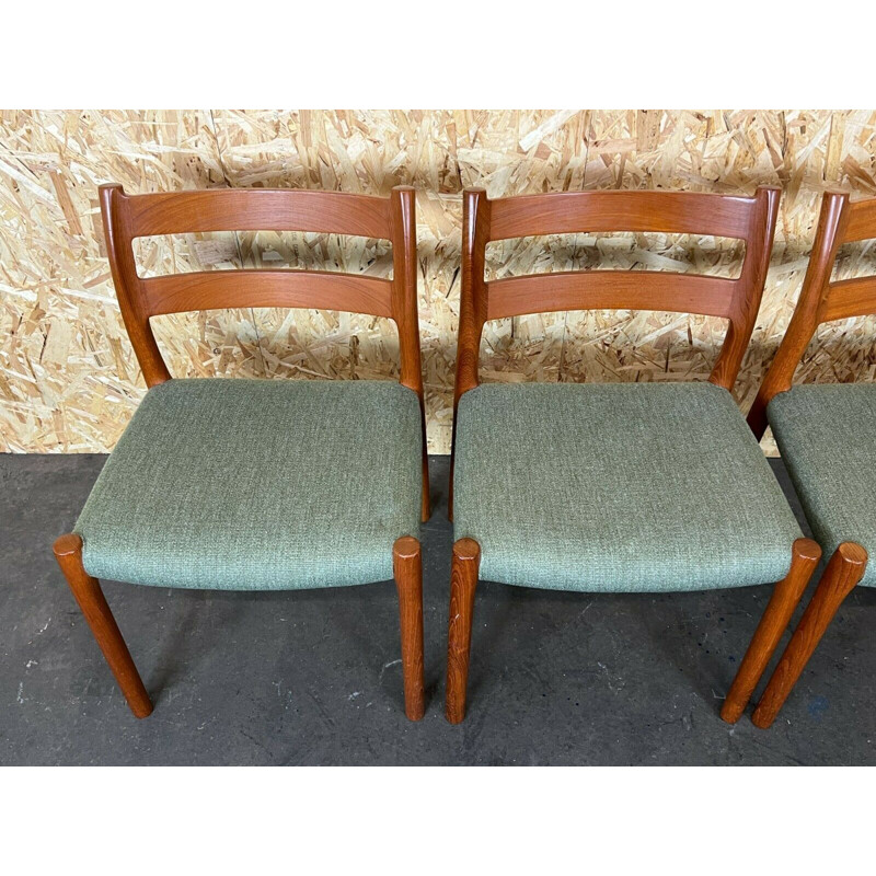 Juego de 4 sillas vintage de teca de Niels O. Möller para J.L. Mollers, 1960-1970