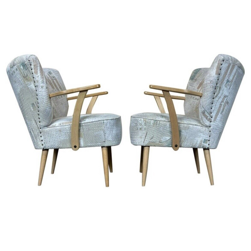 Pair of vintage cocktail armchairs, 1950-1960s