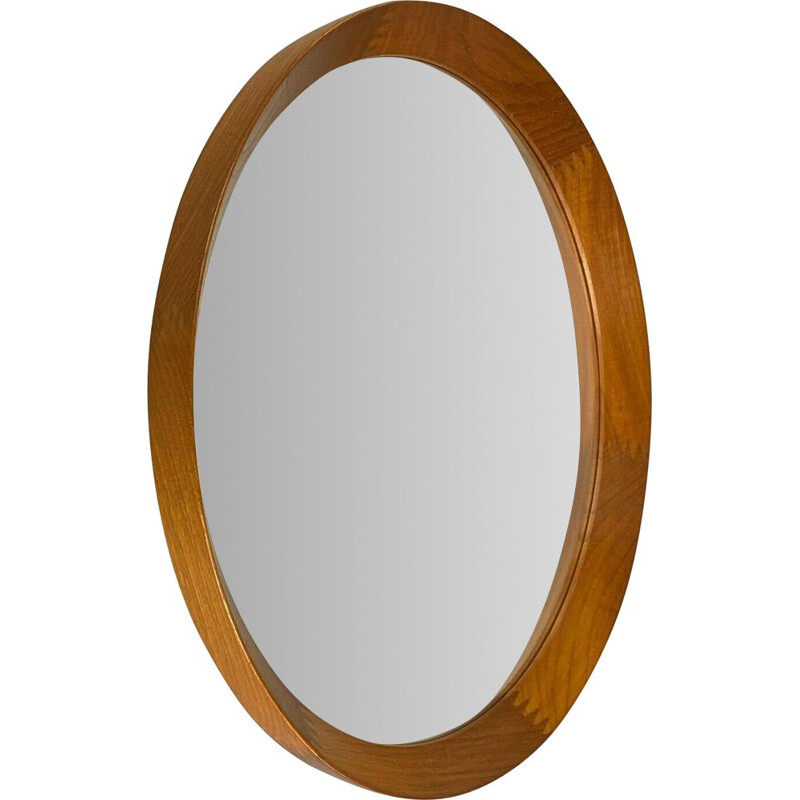 Vintage teak wall mirror by Pedersen & Hansen Viby J, 1960s