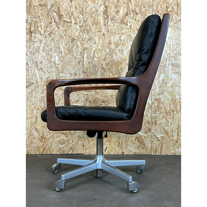 Vintage swivel office armchair in leather by Eugen Schmidt Solofom, 1960-1970s