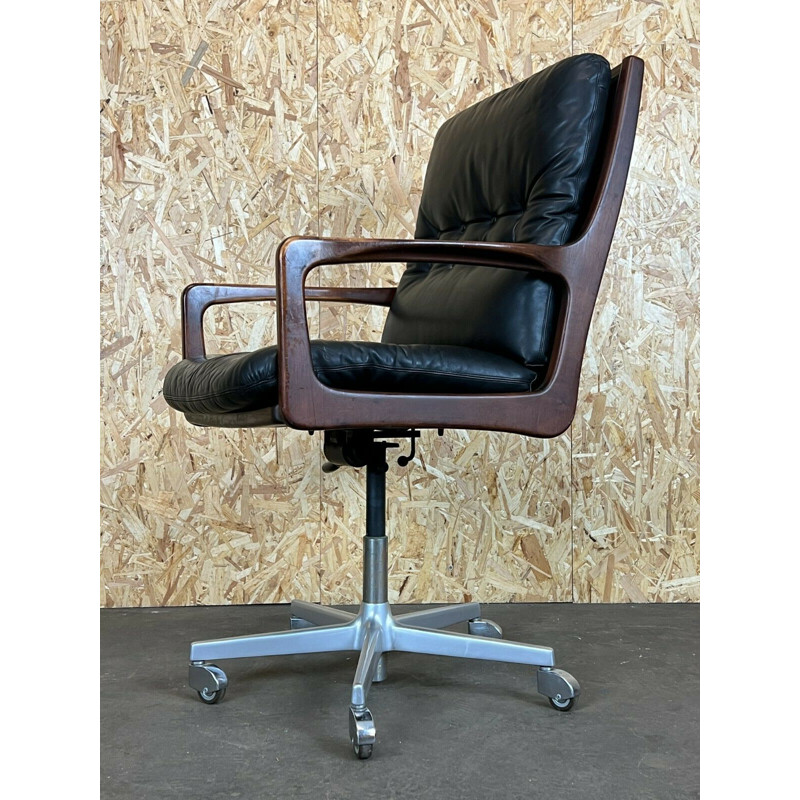 Vintage swivel office armchair in leather by Eugen Schmidt Solofom, 1960-1970s