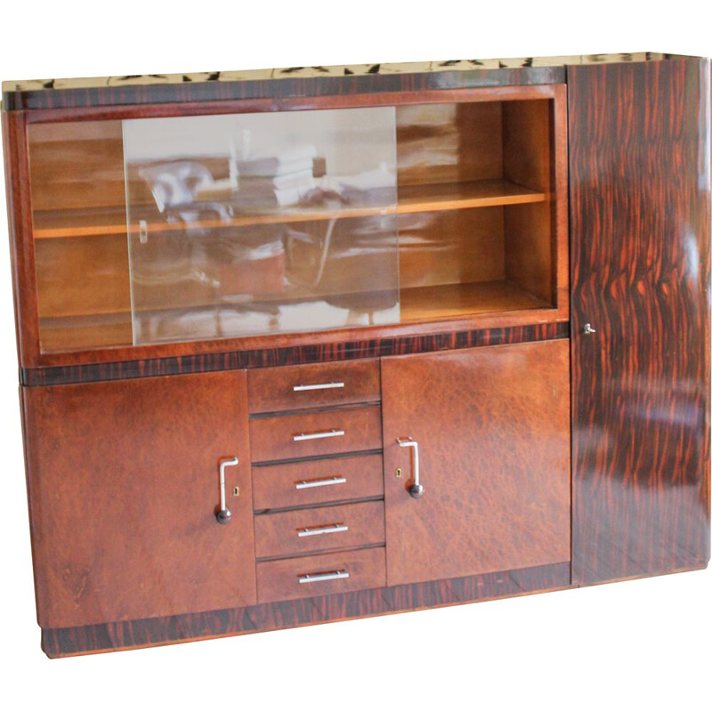 Art Deco vintage sideboard in rosewood panelling, Italy 1940s