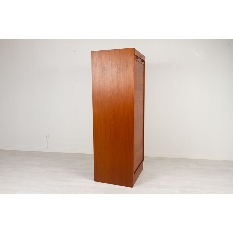 Teak vintgae cabinet with tambour front, Denmark 1960