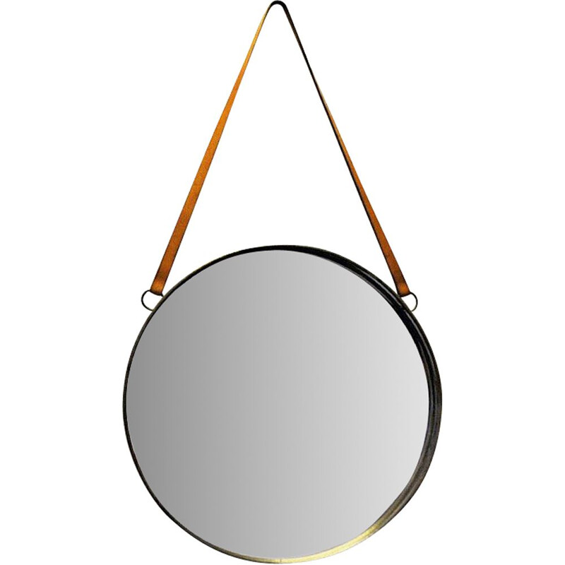 Vintage brass mirror by Bror Moje, Sweden 1960