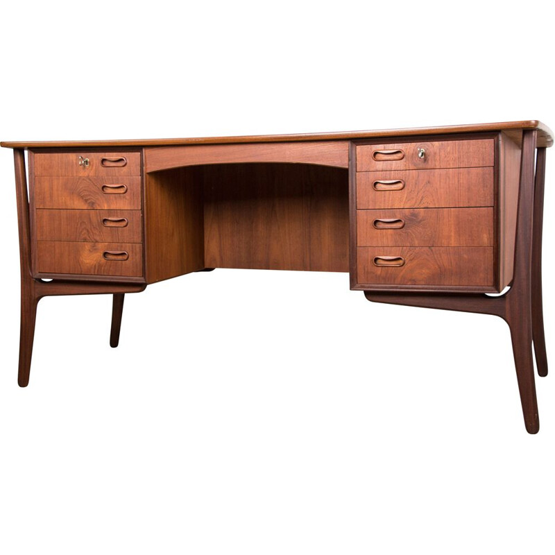 Scandinavian vintage teak executive desk by Svend Aage Madsen for H.P Hansen, Denmark 1960s