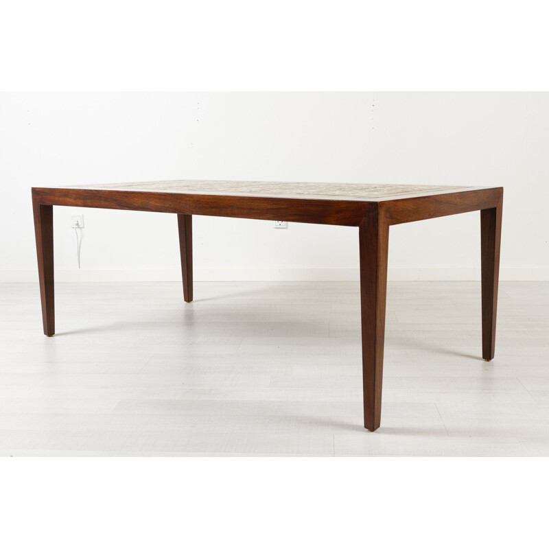 Vintage rosewood coffee table by Severin Hansen for Haslev, 1960