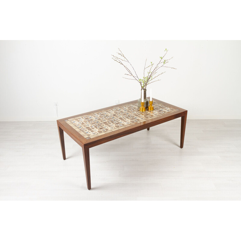 Vintage rosewood coffee table by Severin Hansen for Haslev, 1960