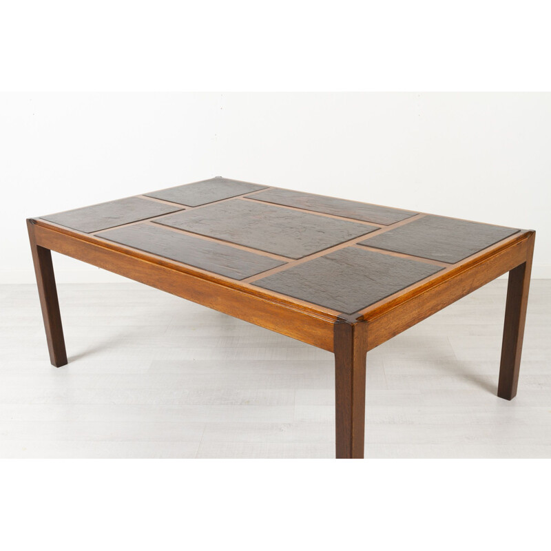 Vintage slate coffee table by Svend Langkilde, Denmark 1970