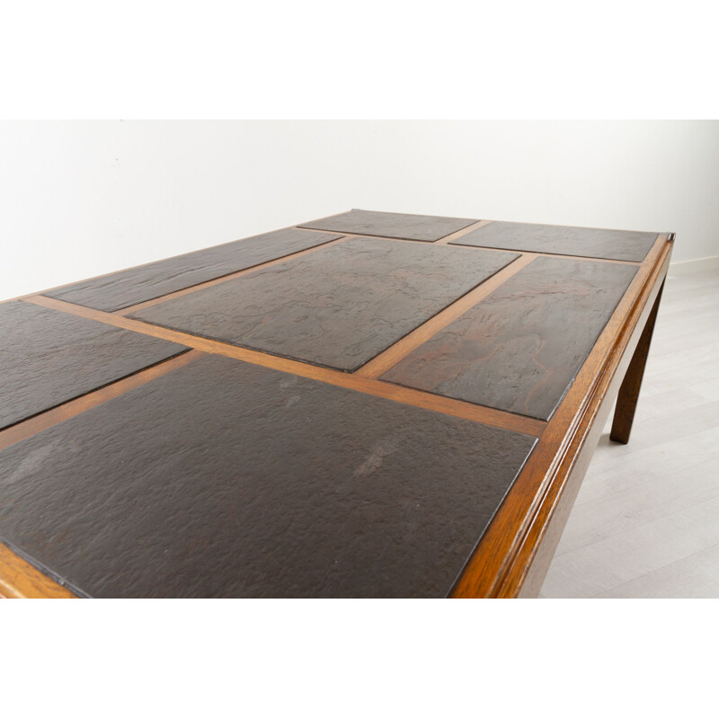 Vintage slate coffee table by Svend Langkilde, Denmark 1970