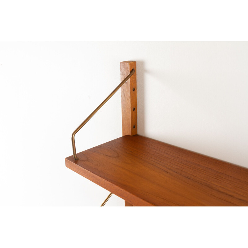 Danish vintage modular teak wall unit by Poul Cadovius for Cado 1960s