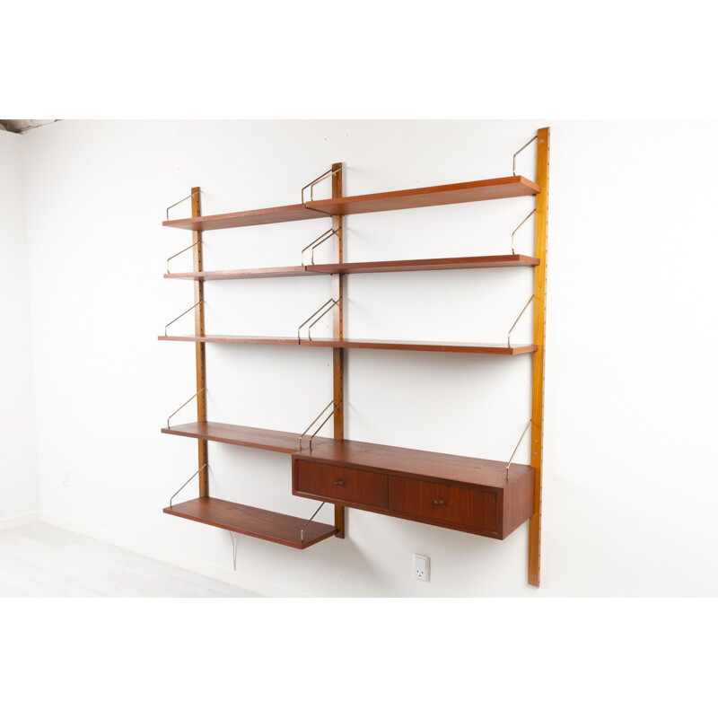 Vintage Danish modular teak wall unit by Poul Cadovius for Cado, 1950s