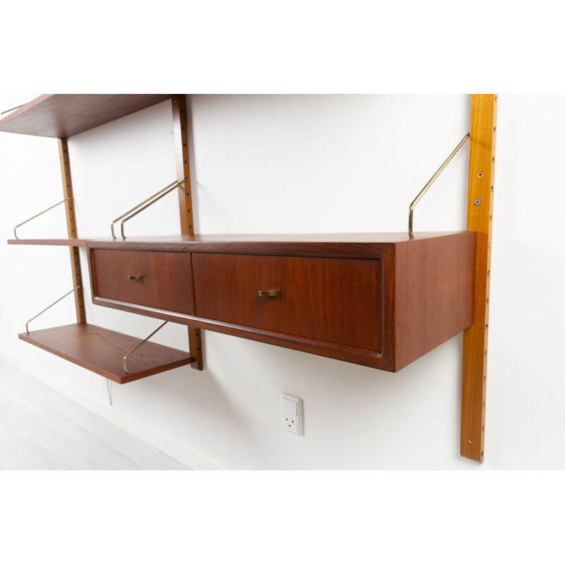 Vintage Danish modular teak wall unit by Poul Cadovius for Cado, 1950s