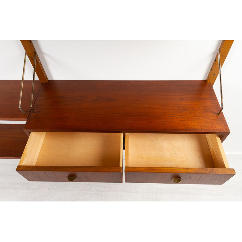 Vintage Danish modular teak wall unit by Poul Cadovius for Cado, 1950s