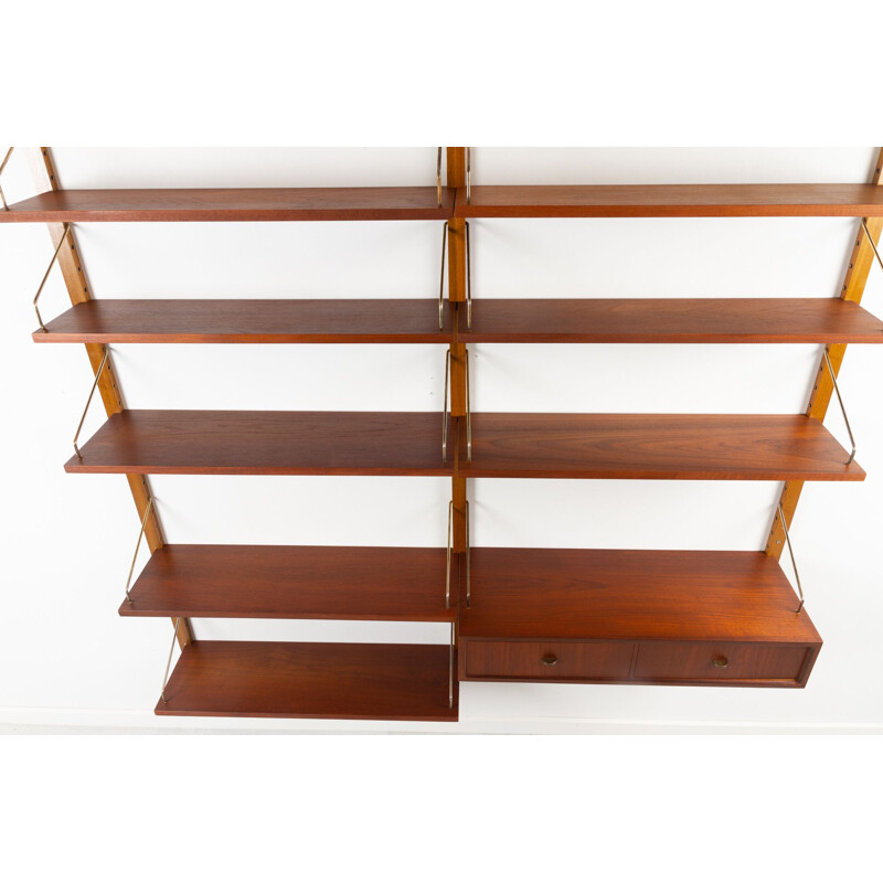 Vintage Danish modular teak wall unit by Poul Cadovius for Cado, 1950s