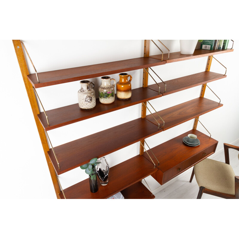 Vintage Danish modular teak wall unit by Poul Cadovius for Cado, 1950s