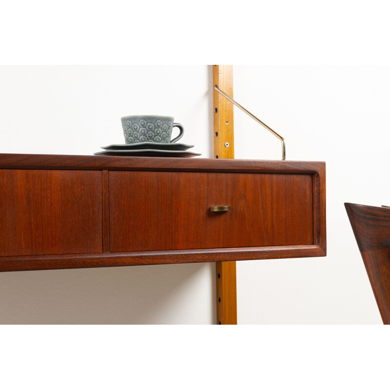 Vintage Danish modular teak wall unit by Poul Cadovius for Cado, 1950s