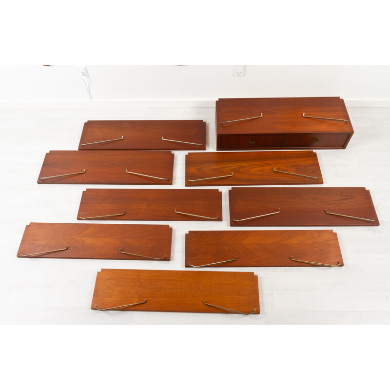 Vintage Danish modular teak wall unit by Poul Cadovius for Cado, 1950s