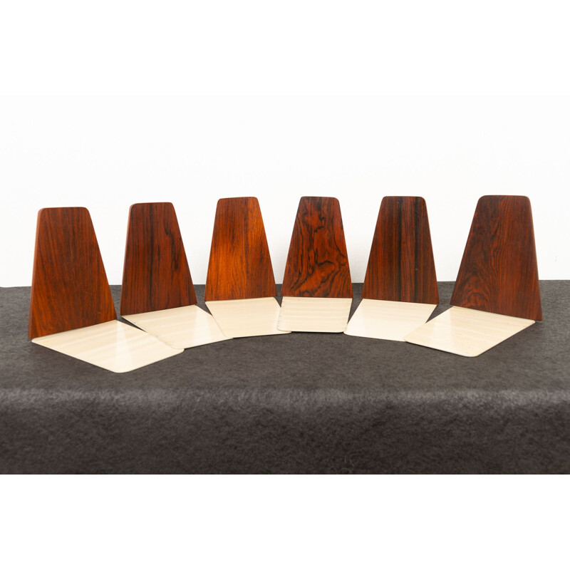 Set of 6 mid-century bookends by Kai Kristiansen for Feldballes Møbelfabrik, 1960s