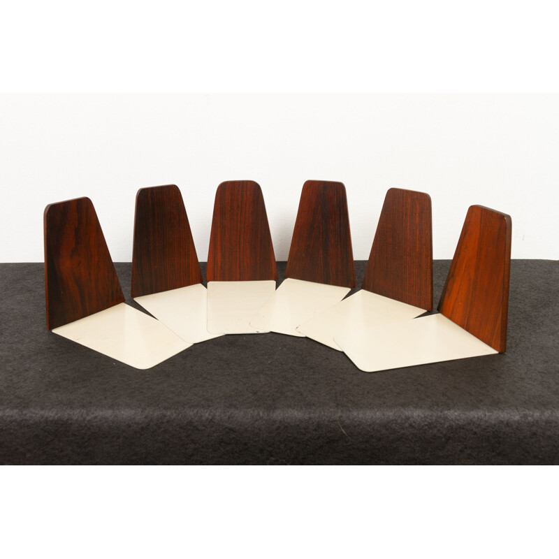 Set of 6 mid-century bookends by Kai Kristiansen for Feldballes Møbelfabrik, 1960s