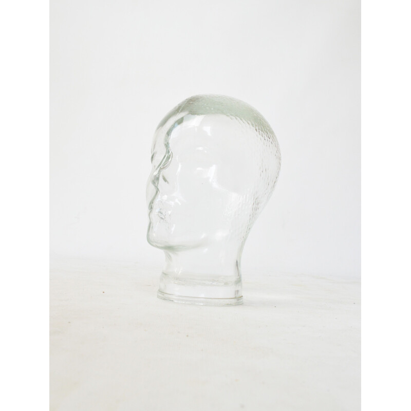 Vintage decorative glass head, 1970s