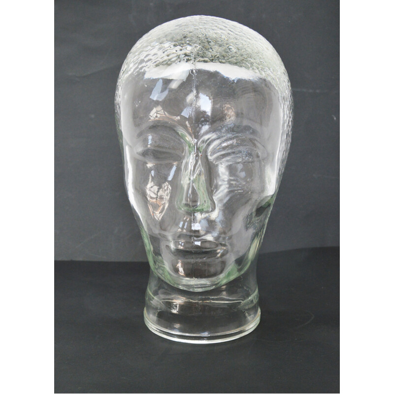 Vintage decorative glass head, 1970s
