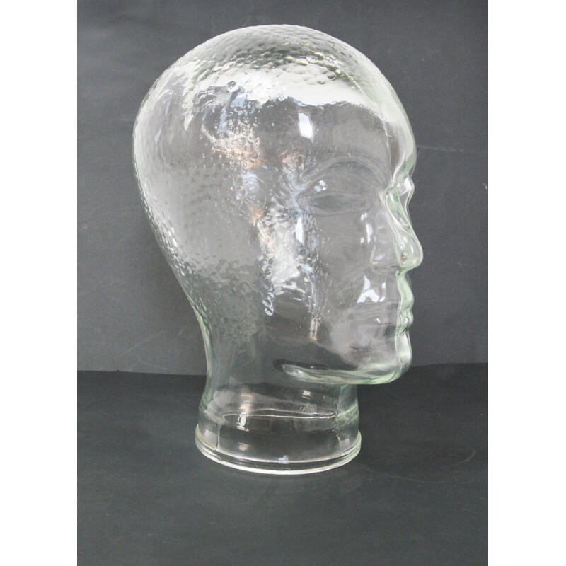 Vintage decorative glass head, 1970s