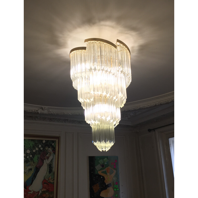 Tall Murano glass chandelier  - 1960s