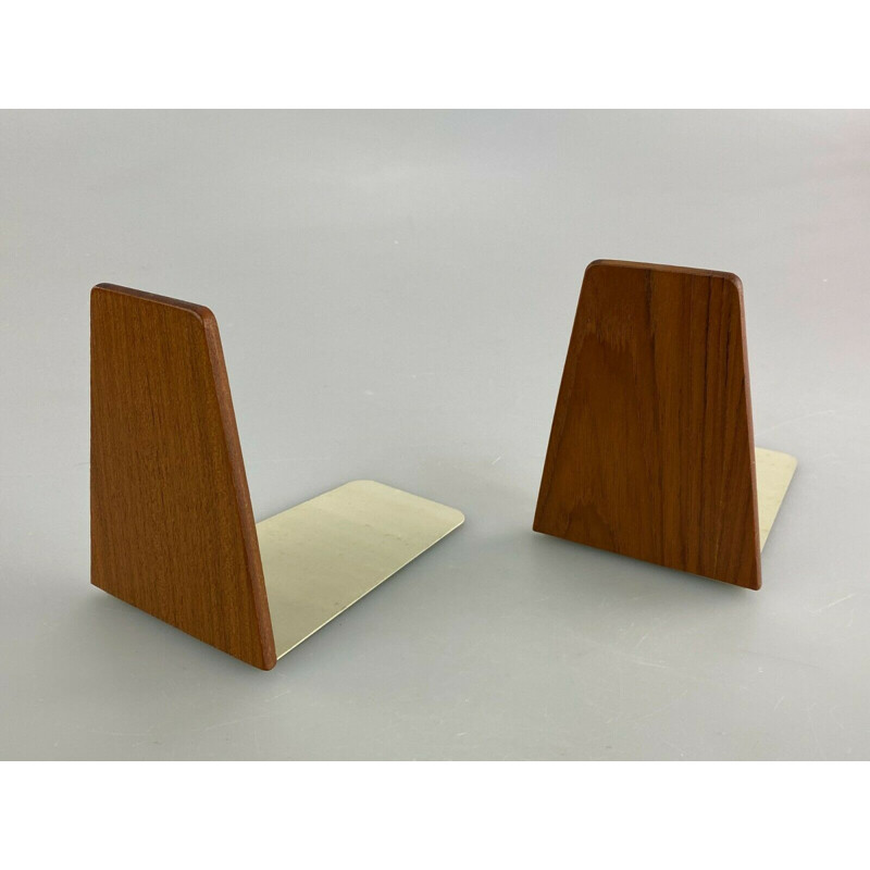 Pair of vintage teak bookends by Kai Kristiansen, 1960-1970s