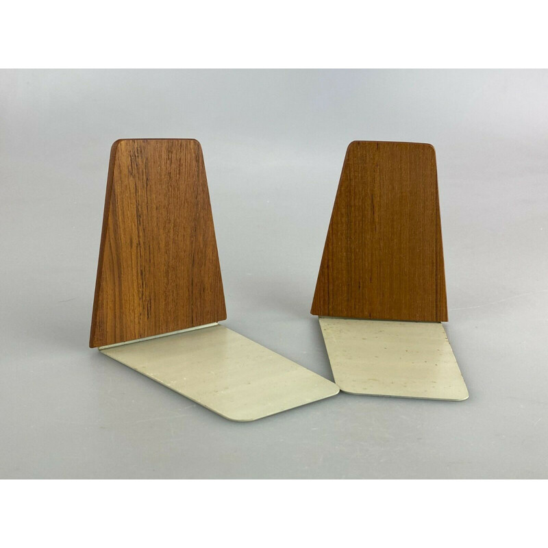 Pareja de sujetalibros de teca vintage de Kai Kristiansen, 1960-1970