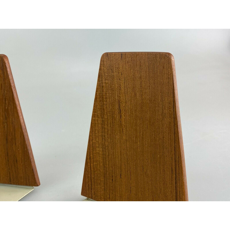 Pair of vintage teak bookends by Kai Kristiansen, 1960-1970s