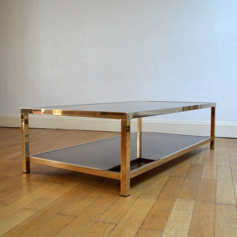 Vintage Belgo chromed metal table - 1970s